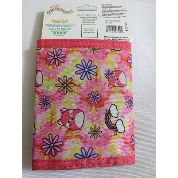 Squishmallows Fifi the Fox Tri Fold Wallet Nylon Velclosure New Kellytoys 4.5” - Picture 5 of 7